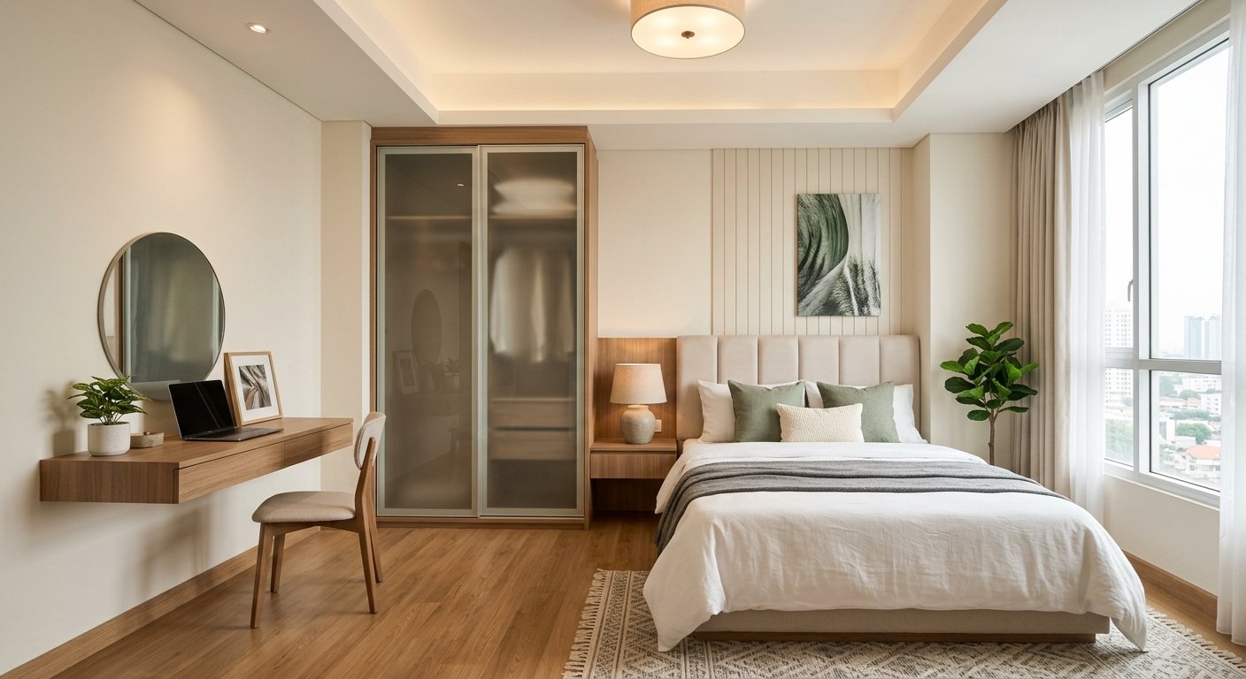 Inspirasi Interior Kamar Tidur Utama Ukuran 3×3