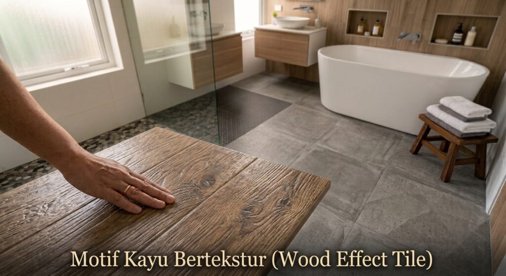 Motif Kayu Bertekstur (Wood Effect Tile)