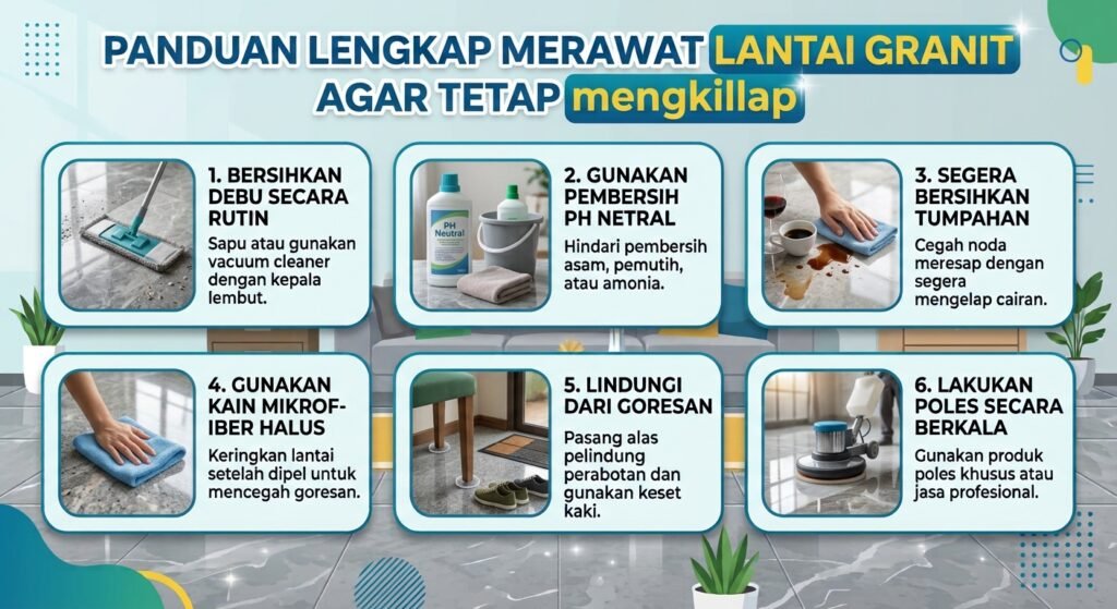 Panduan Lengkap Merawat Lantai Granit Agar Tetap Mengkilap